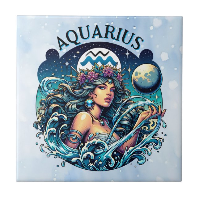 Aquarius Water Bearer Beautiful Woman Astrology  (Frente)