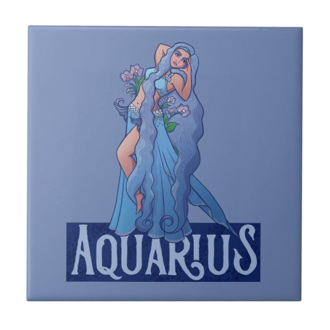 Aquarius Zodiac Deusa Belly Dancer Art Birthday (Frente)