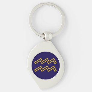 Aquarius Zodiac Metal Chaveiro
