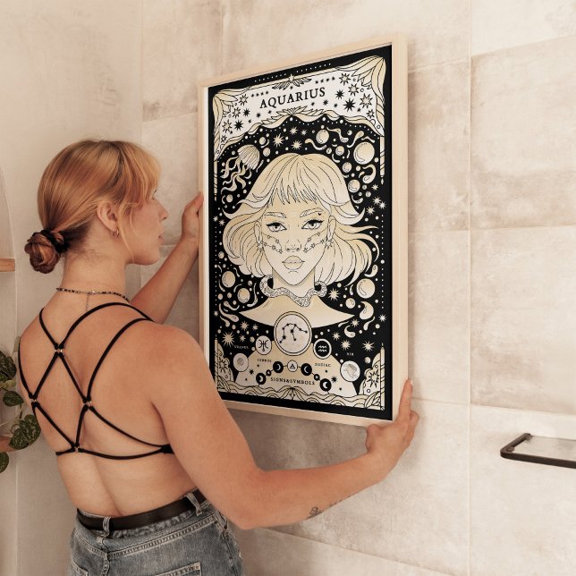 Aquarius Zodiac Poster - Inovador e Único (Criador carregado)