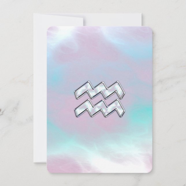 Aquarius Zodiac Símbolo da Mãe de Pearl Nacre (Frente)