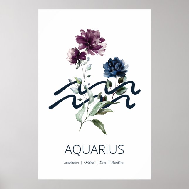 Aquarius Zodiac - Sinal de Arte Impressão (Frente)