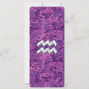 Aquarius Zodiac - Sinal de fuchsia digital camo