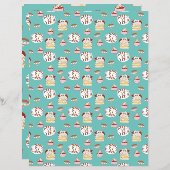 Aquele Padrão De Gato Gato De Papel Gato (Frente/Verso)