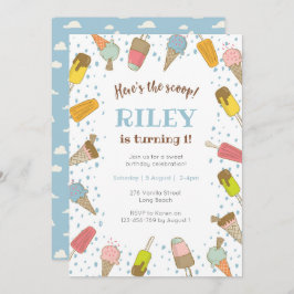 Aqui está o convite de aniversário do Sorvete