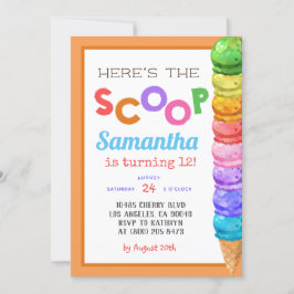 Aqui está o Convite de Aniversário do Sorvete Scoo
