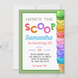 Aqui está o Convite de Aniversário do Sorvete Scoo