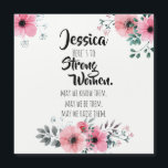 Aqui está para Fortes Mulheres Citação de Watercol<br><div class="desc">A citação inspiracional "Aqui é para a Mulher Forte" incluída em uma bela cor d'água rosa e design floral de cinza. Envie um pouco de amor a qualquer mulher/garota na sua vida. Celebrar o Dia Internacional da Mulher! Bonito presente de casamento, presente de aniversário, presente de aniversário, presente de damas...</div>