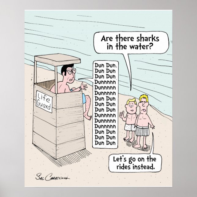 Aqui está uma poster de praia engraçada de Sal Car (Frente)