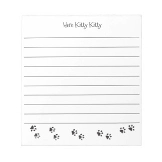 Aqui Kitty Kitty Bloco de Notas com linhas
