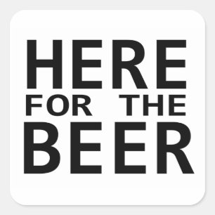Aqui para a cerveja, simples adesivos brancos pret