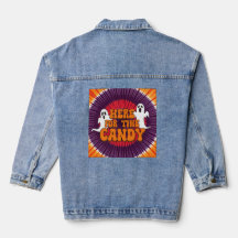 "Aqui pelo doce" Jaqueta de Halloween Denim