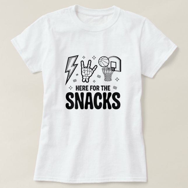 Aqui pelos Lanches Camiseta engraçada de basquete  (Frente do Design)