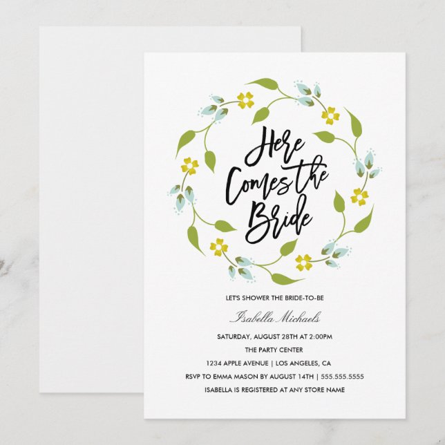 Aqui Vem a Noiva | Anúncio de Salve a Data (Frente/Verso)