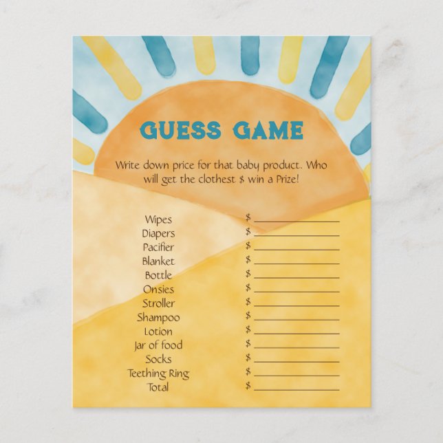 Aqui Vem Blue Ray Sunshine Chá de fraldas Jogo de  (Frente)