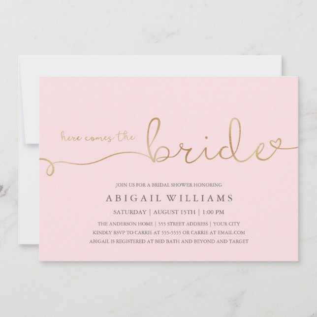 Aqui vem o convite da noiva do chá (Frente)