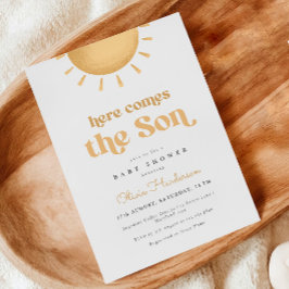 Aqui vem o Convite para Chá de fraldas Son Yellow