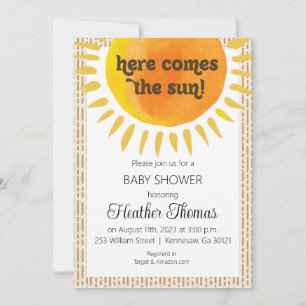 Aqui vem o convite para o Chá de fraldas do sol