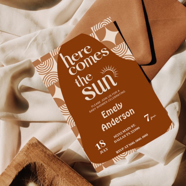 Aqui vem o convite para o chá de fraldas do sol (Criador carregado)