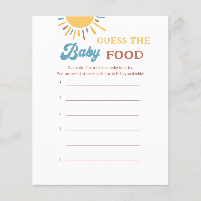 Aqui Vem O Filho Adivinha O Jogo Da Comida Do Bebê (Frente)