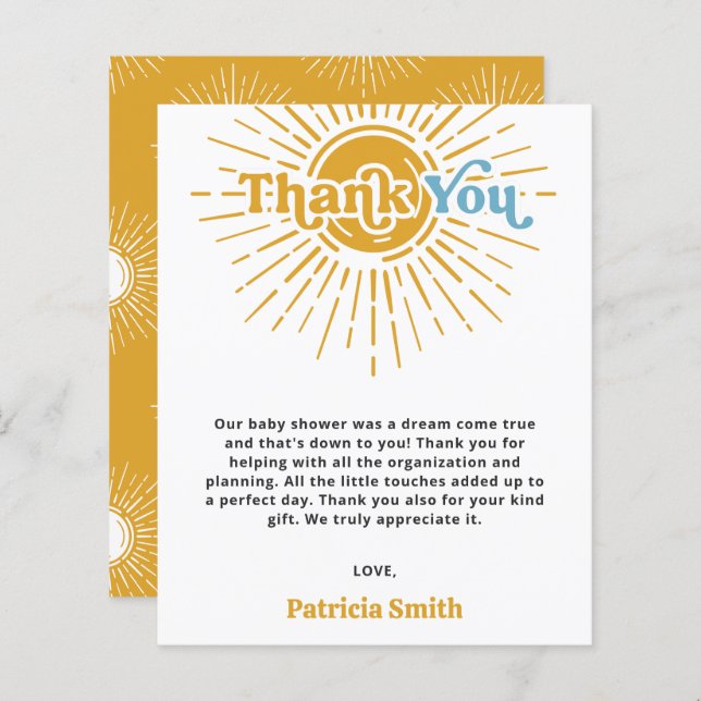 Aqui vem o filho chá de fraldas Obrigado (Frente/Verso)