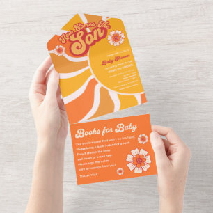 Aqui Vem O Filho Retro Sunshine Baby Shower