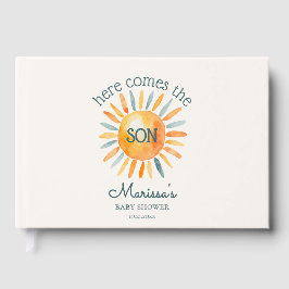 Aqui vem o livro de convidados do Chá do Filho