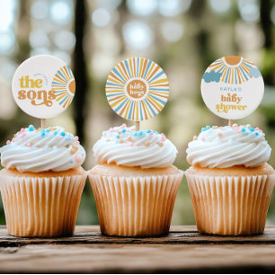 Aqui vem os Filhos do Cupcake Twin Boy Toppers