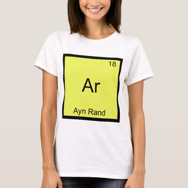 Ar - Ayn Rand Camiseta Engraçada com Símbolo de El (Frente)