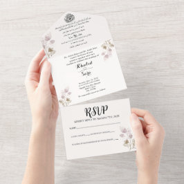 Árabe e Inglês Elegante - Tudo em Um Convite de ca