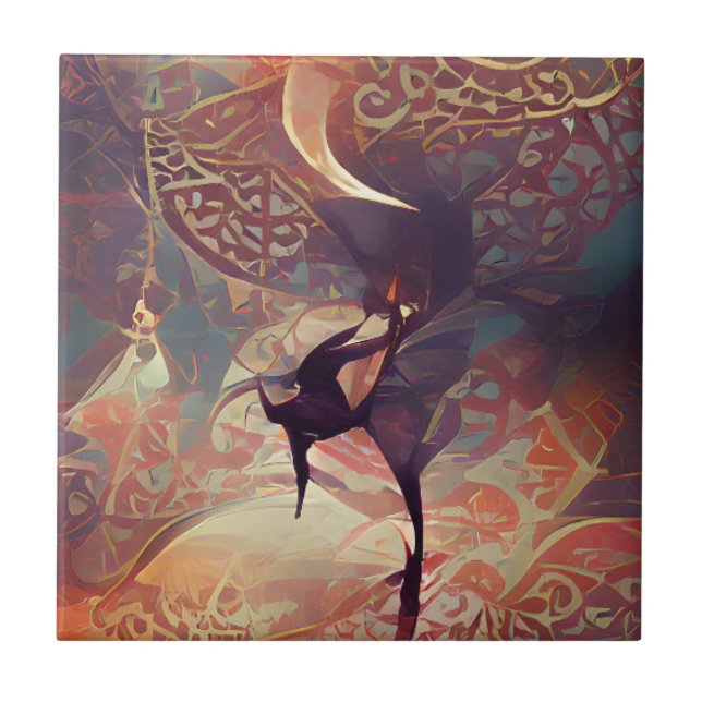 arabesco rosa dourada espirais e dança arte digita (Frente)