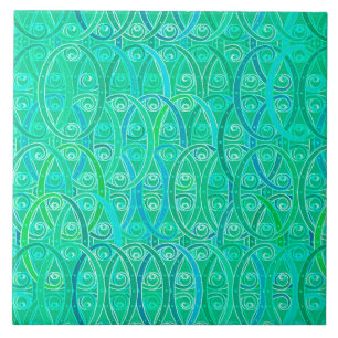 Arabesque Damask - Aqua e Turquoise