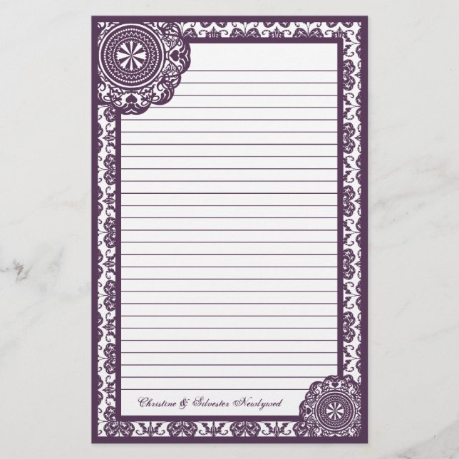 Arábico Roxo Lace, papelaria (Frente)