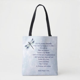 Aragonfly Poem Tote Bag