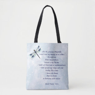 Aragonfly Poem Tote Bag