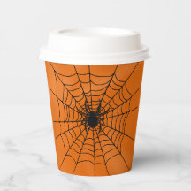 Aranha-Aranha com Aranha em Papel Laranja Hallowee