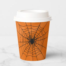 Aranha-Aranha com Aranha em Papel Laranja Hallowee