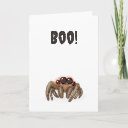 Aranha assustadora 'Boo!' cartão de Dia das Bruxas