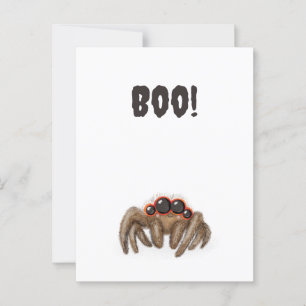 Aranha assustadora 'Boo!' Cartão postal Halloween