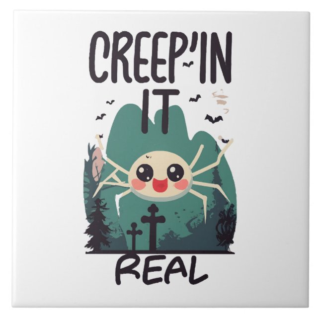 Aranha de Halloween Kawaii Trocadilho (Frente)
