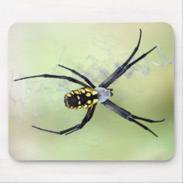 Aranha de jardim preta & amarela Mousepad do