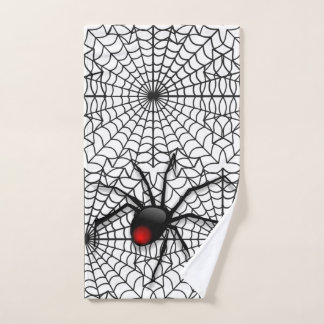 Aranha Preta e Teia de Aranha Toalha de Mão para C
