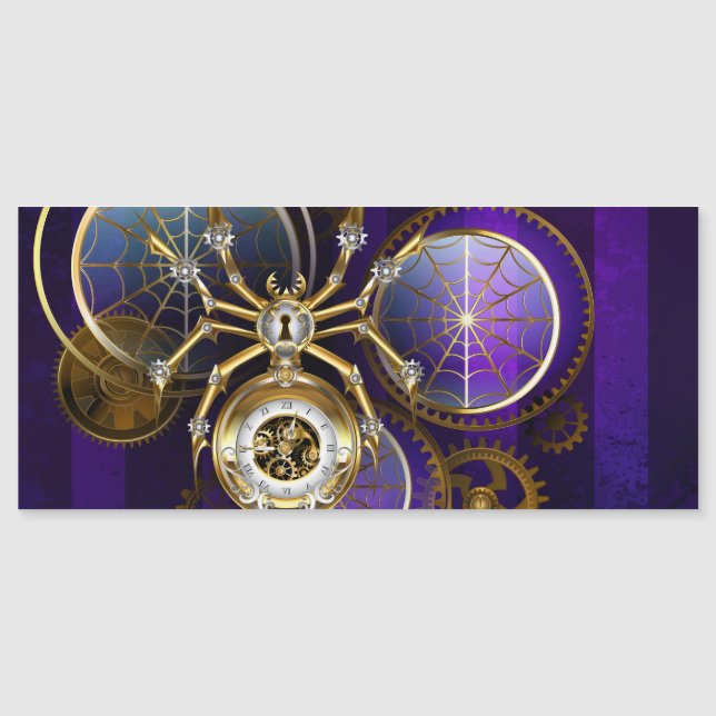 Aranha Steampunk em Fundo Roxo (Frente)