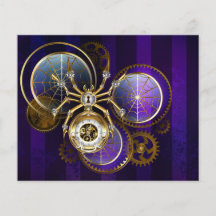 Aranha Steampunk no fundo roxo
