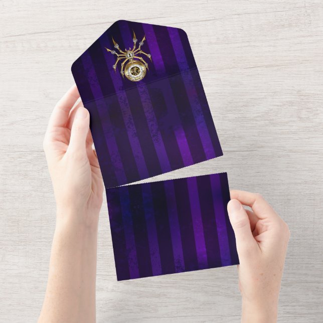 Aranha Steampunk no fundo roxo (Aba destacável)