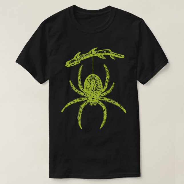 Aranha Verde Que Prende Da Camisa T Do Ramal (Frente do Design)