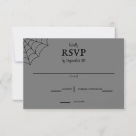 Aranhas Black and Cinza Gothic Wedding RSVP