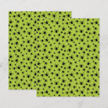 Aranhas de Halloween, Fundo Verde com Aranhas