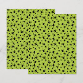 Aranhas de Halloween, Fundo Verde com Aranhas