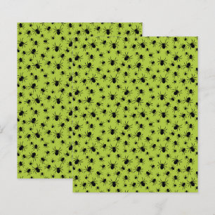 Aranhas de Halloween, Fundo Verde com Aranhas